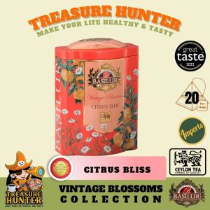 Basilur Vintage Blossoms Citrus Bliss Ceylon Black Tea 20 Pyramid TeaBags