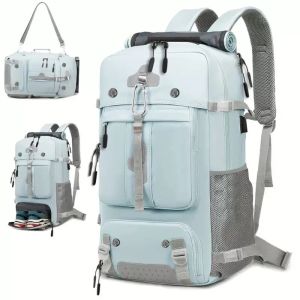 New Cordura Waterproof Multi-Compartment Convertible Backpack 60L for Travel and Outdoor Sports - Black