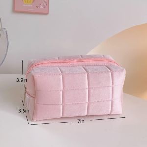 Makeup Bag Cute Cosmetic Bag Plush Makeup Pouch Travel Toiletry Bag Organizer Makeup Brushes Storage Bag for Women