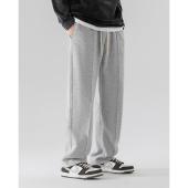 GentEssential Mens Trousers Casual Grey Sweatpants Pants for Men Baggy Grey Pants Wide Leg Loose Slacks