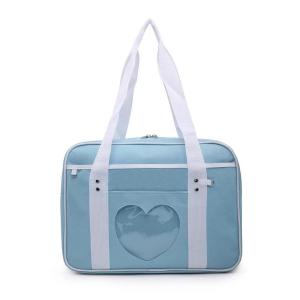 WOWOHO Japanese JK School Heart Uniform Bags Womens Student Handbag Cosplay Anime Shoulder Bag Large Capacity Handbags