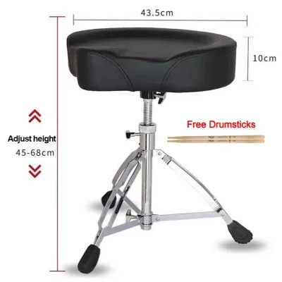 Bansid Heavy Duty Mavies Drum Throne suitable for any ages Adjustable Chrome Padded Stool Piano Drum