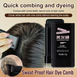Disposable Plant-Based Hair Dye Stick Waterproof Sweat-Proof Hair Dye Comb Long-Lasting Fast Dyeing Soft Hair Dye Stick For Grey Coverage