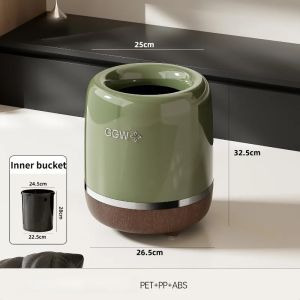 xpkQ Portable Trash Bin with Wheels Household Large Capacity Wastebasket Luxury Office Garbage Bin Food Waste Disposal Litter Bins H5K8Q