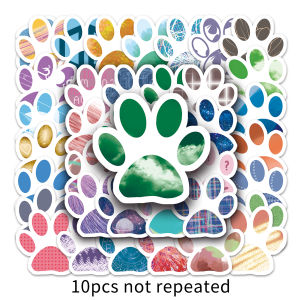 50PCS Dog Footprint Graffiti Waterproof Sticker Cartoon Animal DIY Creative Small Pattern Cute Sticker Kid Reward