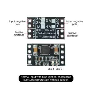 Kirilgu DC 5-60V 5AIntelligent Electronic Fuse Module Overcurrent Short Circuit Protection Board Y5R7K