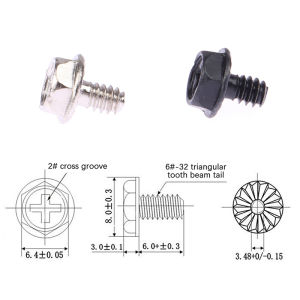 [Habilulu] 100Pcs Toothed Hex Computer PC Case Hard Drive Motherboard Mounting Screws For Motherboard PC Case CD-ROM Hard Disk