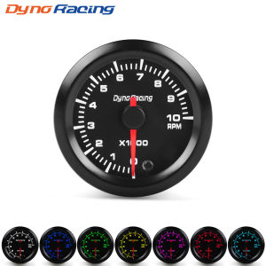 Dynoracing 2 "52มม. 7สีเครื่องวัดความเร็วในรถยนต์นำ0-10000เครื่องวัดรอบต่อนาทีด้วยสเต็ปเปอร์มอเตอร์ความเร็วสูงมิเตอร์รถยนต์มิเตอร์วัดรอบต่อนาที