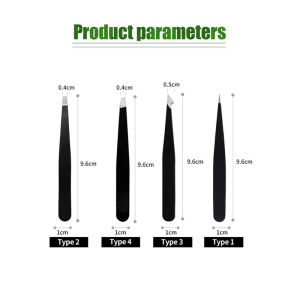 4pcs Stainless Steel Eyebrow Tweezers Set Lash Extension Tweezer Eyebrow Clip Fine Hair Oblique Eyebrow Clip Tools