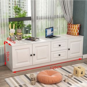 [Cozy ]Multi-Function Window Cabinet High-Capacity Balcony Cabinet Floor Standing Bay Window Cabinet