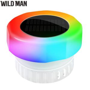 Solar Powered Chlorine Tablet Floater with Colorful Light Chlorine Floating Water Cleaner for Purify Swimming Pool Water