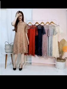 COD-DRESS ALEA BRUKAT TULE BORDIR GLITER KUALITAS TERBAIK