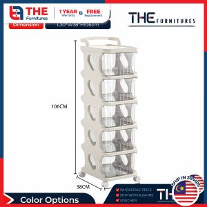 THE L38cm (2-5 Layers) Moveable Toy Snack Stationery Drawer Storage Cabinet Multipurpose Trolley