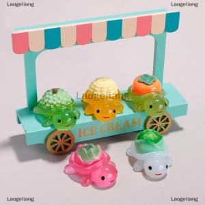 [COD] Laogeliang 10pcs Landscaping Resin Crafts Glowing Turtle Garden Fish Tank Miniatures Ornaments Mini Luminous Fruit Turtle Home Decoration