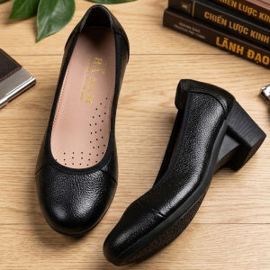 Giày Búp Bê Nữ Cao Gót HA NAM Da Bò Thật Thời Trang Cao Cấp 5cm GBBN2081