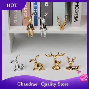 [Chandrae] รูปปั้นกวางกวางนอร์ดิกคริสต์มาสกวางเรนเดียร์อาร์ตฟิกเกอร์งานฝีมือวินเทจสีทองประดับบ้านของขวัญตกแต่งโต๊ะ