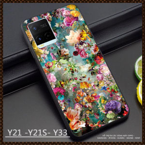Ốp lưng hoa nữ tính cho đt Vivo Y21/Y33S chất liệu kính tráng gương cao cấp