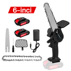 Home rechargeable electric saw electric chain saw wood cutting saw 6Inch Electric Chainsaw Cordless 21V Battery Rechargeable Portable Handheld Pruning Saw Wood