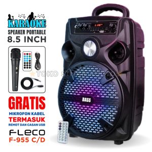 Speaker Aktif Super Bass Komplit Bluetooth Karaoke FLECO F-8606 LED AB GRATIS MIC WIRELESS + REMOT + USB CASAN Speaker Bluetooth Full Bass Subwoofer Speaker 8.5 Inch Speaker Aktif Subwoofer Full Bass Salon Bluetooth Full Bass