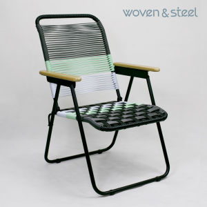 Modern Retro Foldable Lounge Chair/Traveller Chair/Designer Foldable Chair - Light Green & Grey