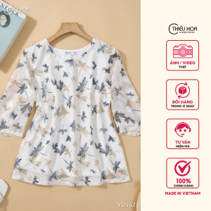 Áo trung niên thiết kế đơn giản nhẹ nhàng chât liệu Voan Hàn cao cấp thoáng mát AN4Y0332 Thời trang Thiều Hoa