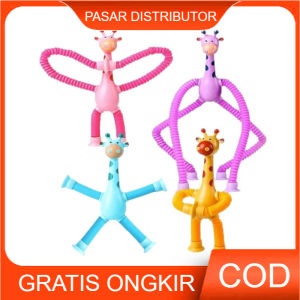 Mainan Anak BTC-0001 SUCTION CUP POP TUBE JERAPAH Mainan Tarik Teleskopik Jerapah Led Anak Mainan Anak Perempuan - Mainan Anak Laki Laki