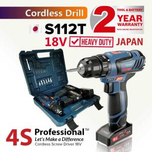 4S 18V S112TCordless Screw Driver Drill Professional 2PCS Batteries+13PCS Bits Set S112-T (HIGH Torque)