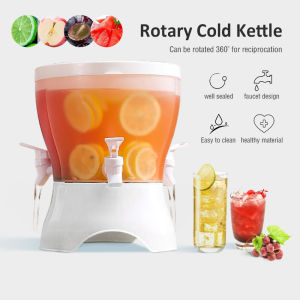 Bekas Air Balang 3 in 1 5L Cold Kettle Drinks Dispenser Three Grid Large Capacity Rotatable Drinks Dispenser Beverage Container Water Dispenser With Faucet jug air