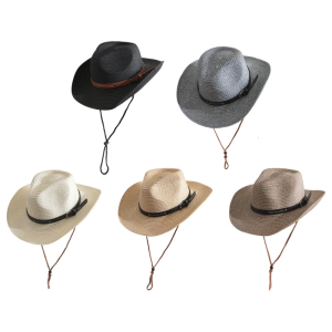 Trendy Wide Brims Hat Classical Western Design Breathable Panama Straw Hat For Comfortable And Beach Event Gathering