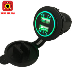 Sạc điện thoại USB trên xe máy xe ô tô - Có nắp chống nước cao cấp