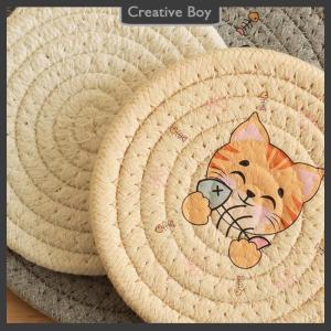 [Creative] Table Pad Insulation Placemat Cup Bowl Mat Home Decoration Durable Cat Pattern Coaster Table Decoration Kitchen Accessories