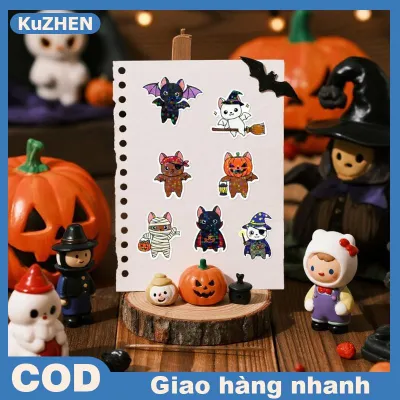 KuZHEN 500 cái/cuộn Holographic Halloween mèo dán phim hoạt hình có thể tháo rời đề can cho trẻ em goodie Túi stuffer Đảng ủng hộ