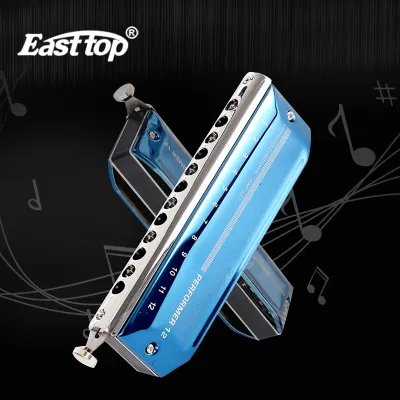 Easttop Harmonica 12 Hole 48 Tone Professional Chromatic Harmonica with Case Top Grade Mouth Organ for Professional Player Beginner Students Children Birthday Gift EAP-12
