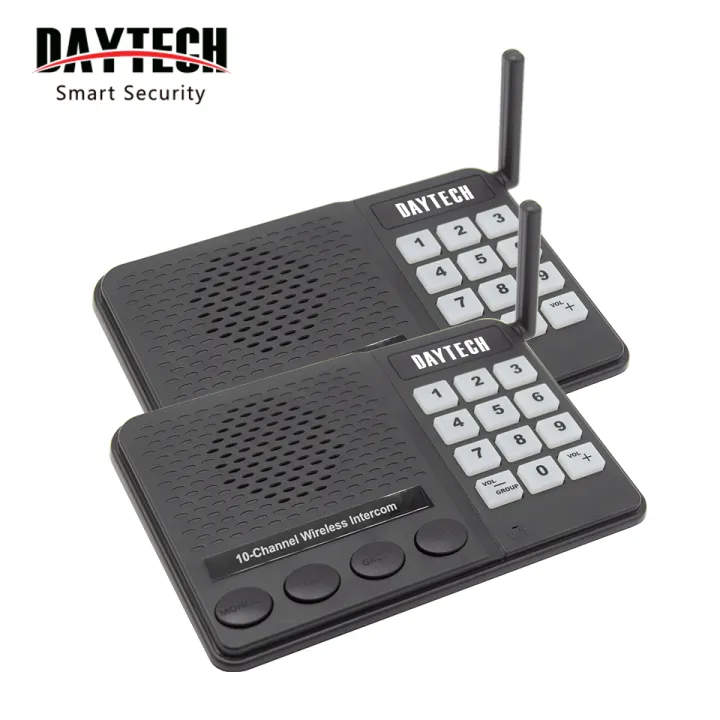 DAYTECH Wireless Intercom System - 27 Channel 1500M Long Range Wireless Walkie-Talkie & Cordless Two-Way Radio | Home, Telecom, Elevator Intercom | No Phone