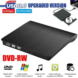 USB 3.0 Ultra Slim External Drive DVD Portable Writer/Burner/Rewriter/CD DVD ROM Drive Player