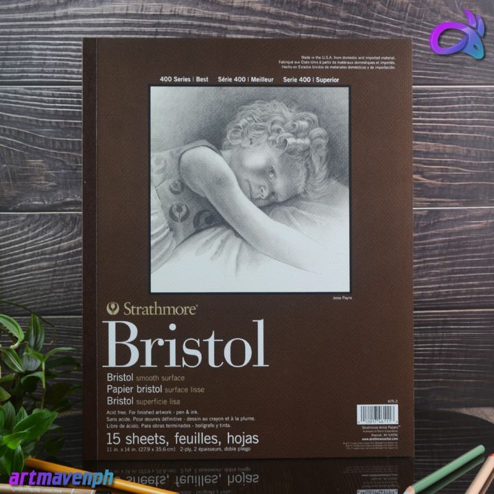 Strathmore 400 Series Bristol Pad Smooth or Vellum Surface Paper 11x14