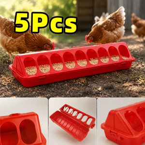 【5Pcs】New 28 Holes Pigeon Feeder Double-Sided Breeding Farm Quail Chicken Duckling Poultry Feeder Tools