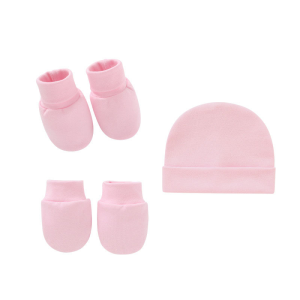 3Pcs/Set Newborn Baby Boys Girls Infant Caps Mittens Cotton Safety Accessory Gloves+Hat+Foot Cover