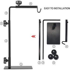 Reptile Lamp Stand Adjustable Telescopic Metal Floor Lamp holder