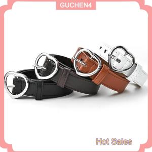 GUCHEN4🎀 Trẻ Em Giả Da Vành Đai Trẻ Em Dễ Thương Đào Tim Khóa Thắt Lưng Cô Gái Vành Đai Thắt Lưng