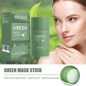 EELHOE Green Tea Solid Mask Deep Cleansing and Hydrating Mask Stick Pore Minimizing Smear-On Mud Mask Stick