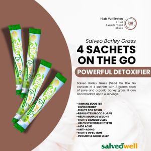 SBG On The Go (12sachets x 3grams) - 100% Pure and Organic Salveo Barley Grass Healthy Drinks Immune Boost HubWellness