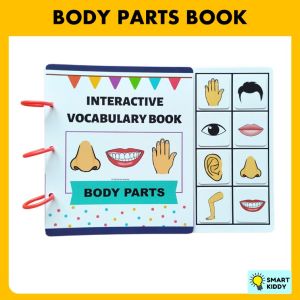 Body Parts Vocabulary SENTENCE BUILDING Interactive Book Busy Book Quiet Book English Story Book for Kids Speech De