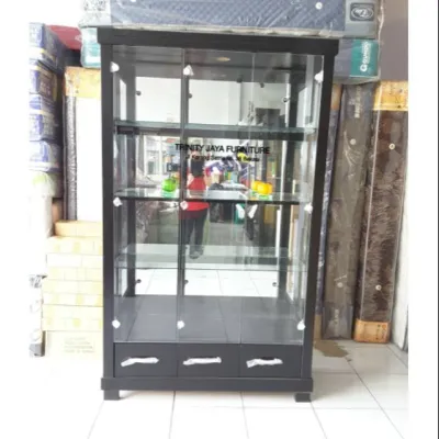 Lemari Kristal Pajangan Minimalis kayu/Trinityjayafurniture