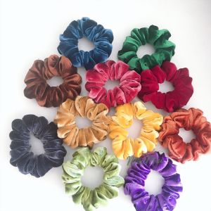 VELVET Size S - Dây buộc tóc nữ Scrunchies handmade trơn vải nhung mềm mịn đồ cột tóc nhung bản 2CM độ nhún dày- Minimiu