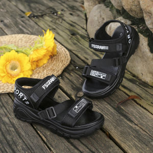 Free Shipping WomenS Thick-Soled Platform Sandals Large Sizes New Summer Styles With Lettered Velcro Straps Perfect For The Beach