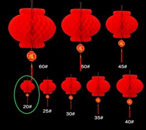 HOME BEST (8 Sizes) 1pc Chinese New Year CNY Decoration Red Paper Laterns Festival Tanglung Merah PVC 塑纸红色立体圆波灯笼户外挂饰新年过年春节日活动婚庆装饰品现贷