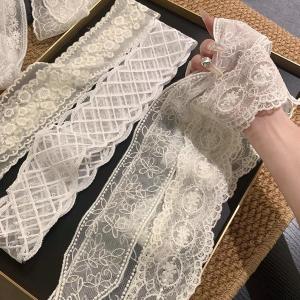 New Lace Floral Hair Scarf Long Skinny Ribbon Headscarf Strip Scarves Adjustable Travel Photo Headband for Women Small Scarves