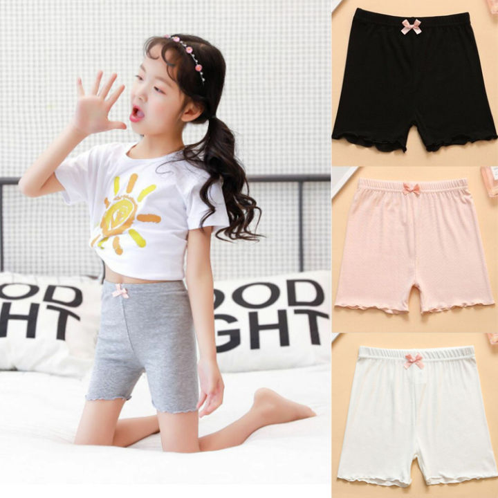 Girls Safety Pants Underpants Plain Soft 314 Years Young Skinny Underwear Cotton Bow 女童安全裤 Lazada