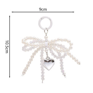 X.z.moonligh โบว์สองชั้นคริสตัลมุกจี้เครื่องประดับลูกปัดจี้ทำด้วยมือแบบดีไอวาย